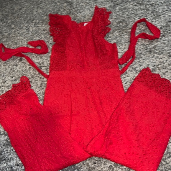 Red Dress Boutique Pants - Red Dress Boutique Eyelet Jumpsuit